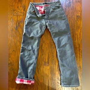 Prana Boyfriend Fit Flannel Lined Jeans- Size 8